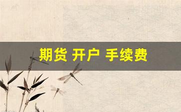 期货 开户 手续费(期货开户手续费怎么谈)_https://www.xzdzcjn.com_上交所_第1张